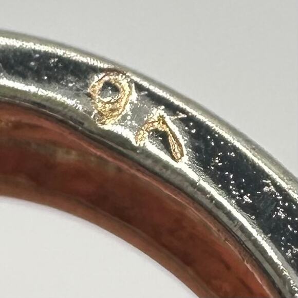 Vintage solid 9kt gold red lab ruby clear green cubic zirconia hoop earrings - Picture 6 of 10